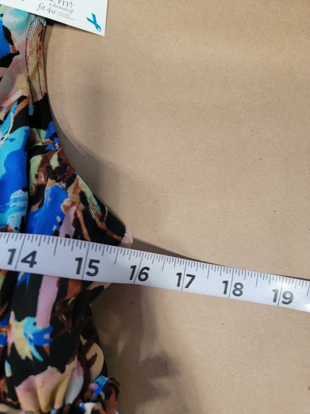 A Shore Fit Size 12 Black Blue Teal Aqua Brown Mesh Overlay 1 Piece Swimsuit NEW - Picture 4 of 10